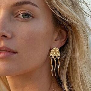 New! Jellyfish Gold Drop Earrings (1045)